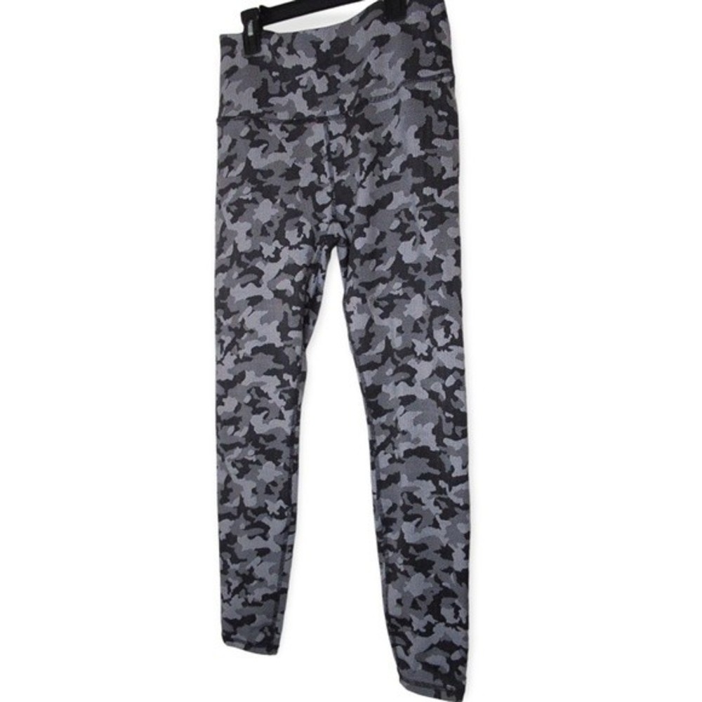 Spyder Tech Fleece Core Camo Leggings Medium Gray Black Lined Athletic
